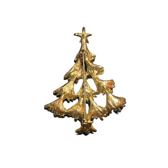 Christmas Tree Brooch Festive Holiday Pin - Picture 2 of 2